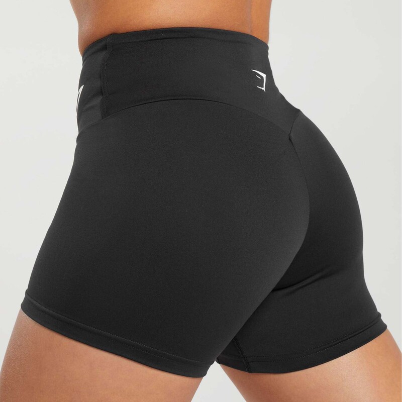 Shark Fitness Breathable Non-Curling High Waist Hip Revealing High Elastic Wrap Strong Three-Point Shorts