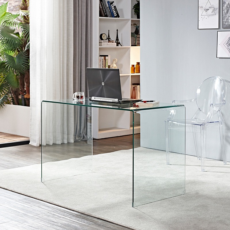 Simple Glass Computer Desk Desktop Household Small Desk Simple Notebook Modern Table Writing Desk Office Desk