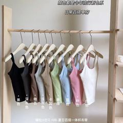 秋冬新款吊帶美背純色百搭一體外穿打底顯瘦針織背心透氣無痕裹胸