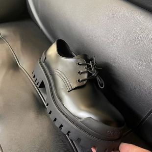 [Black Blood Series] Original Thick-soled Women's Leather Shoes Leather Couple Big Head Derby Shoes Men's ins Tide