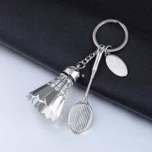 批发金属羽毛球钥匙大号羽毛球运动饰品挂饰钥匙链挂件精美小