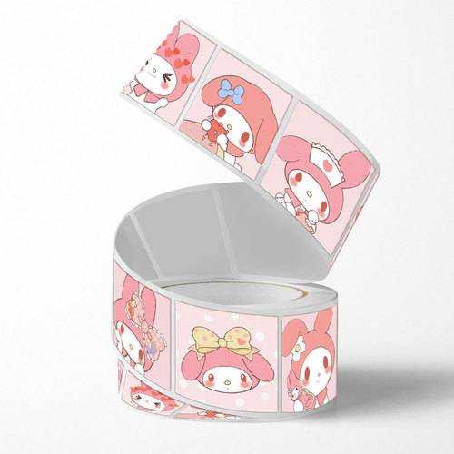Cute cartoon Q cute Sanrio stickers Melody collection roll stickers mobile phone case decoration round stickers 500 sheets