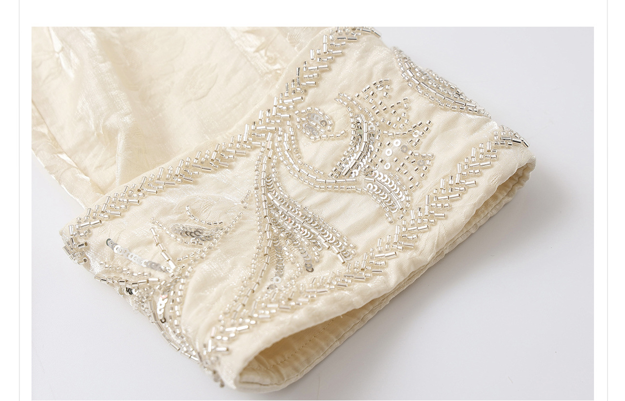 Áo sơ mi nữ dài tay phong cách Trung Hoa mới, đính cườm thêu tay, chất liệu rayon mỏng nhẹ N2071 — Màu hồng, Màu trắng be, Màu vàng nhạt chi tiết 43