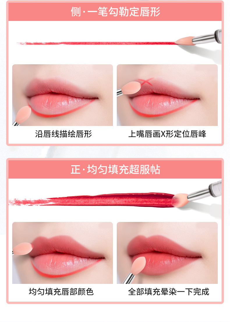Silicone lip brush with lid, mini professional portable lip mask brush, lipstick stick, lip balm, eyeshadow brush, and lipstick blending brush undefined