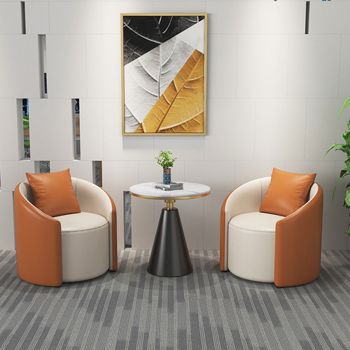 Business lounge reception office sofa beauty salon guest meeting table and chair combination simple modern lobby chair