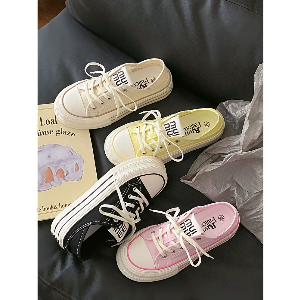 Носите обувь на холсте с толстой подошвы женские тонкие 2024 летние новые нишевые дизайн