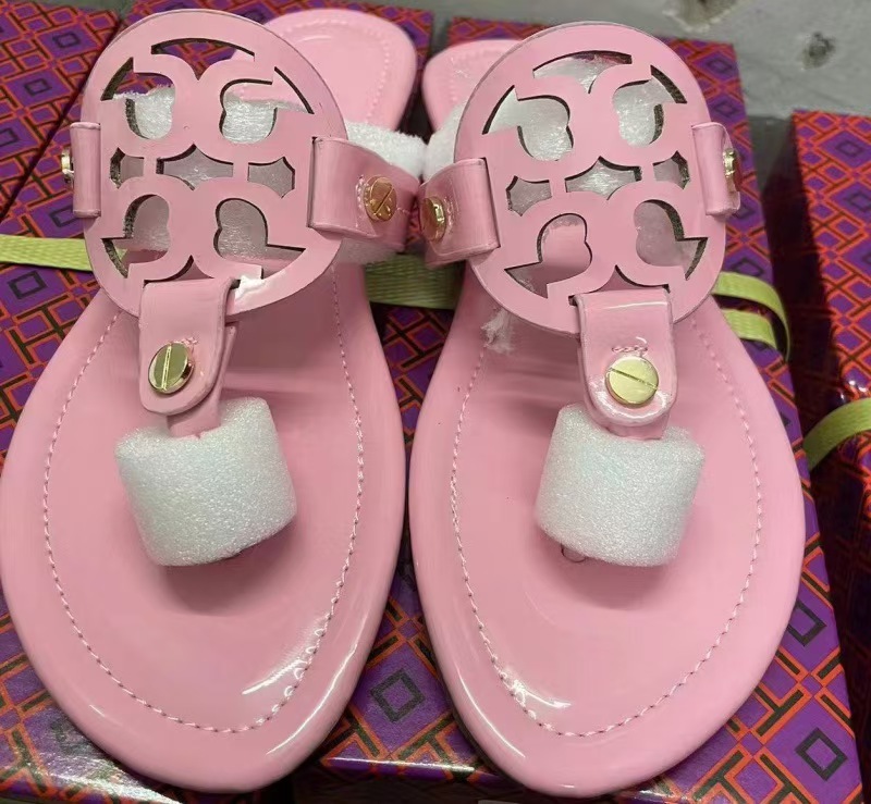 2024 nuevo tipo de zapatillas TB casuales con suela plana para mujeres de verano, zapatos de playa antideslizantes con suela gruesa