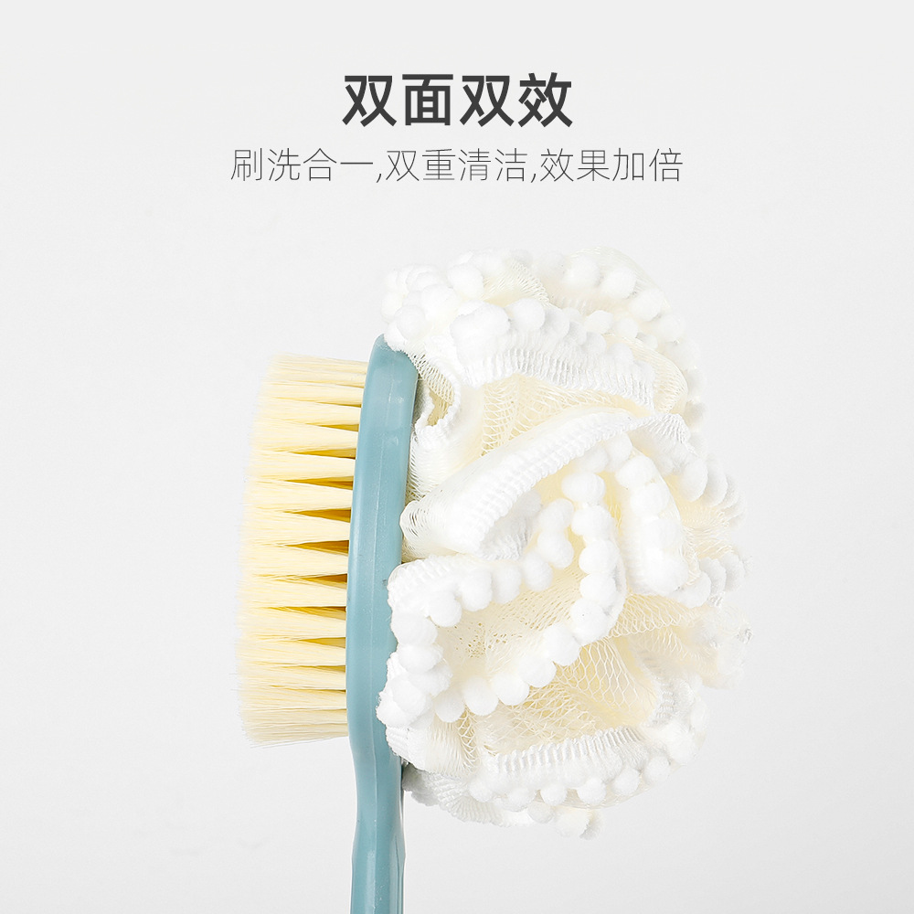 Mango de flores para el hogar Bola de baño de doble cara Cepillo de baño de lana suave de nailon Cepillo de baño Baño de baño Frotamiento de espalda Spot al por mayor