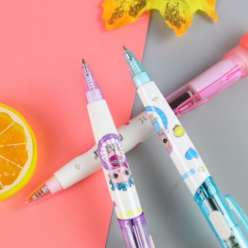 Bolígrafo azul de dibujos animados pluma oleosa regalo estudiantil bolígrafo ins chica corazón bolígrafo con luz papelería creativa