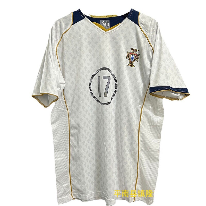 2004年ポルトガル代表 ロナウドC 17番 アウェイサッカーユニフォーム 男女兼用 夏用 プレイヤーバージョン スターレトロスタイル|undefined