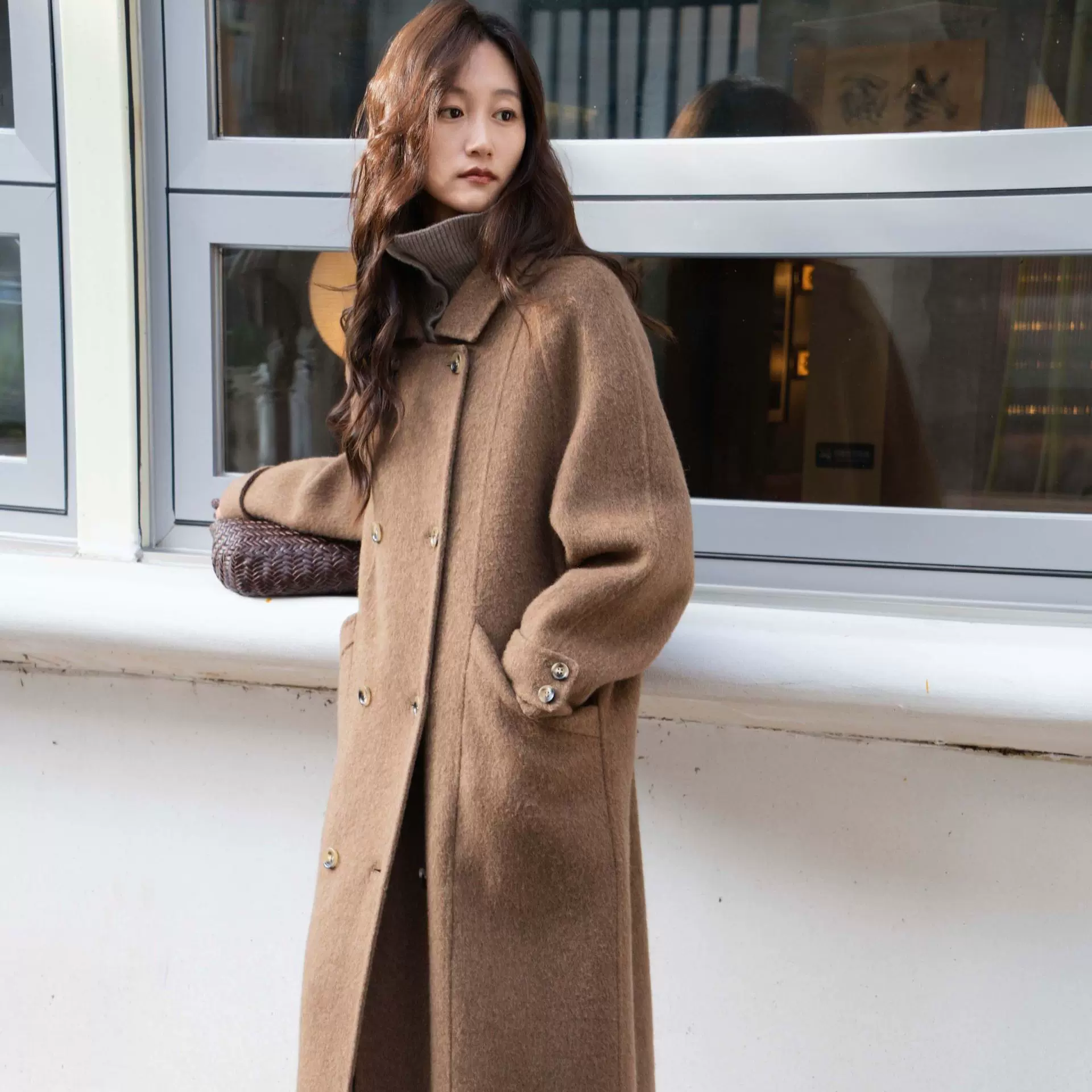 大连宣美~25年本期zhi爱双面羊毛大衣女士秋冬长款新款外套C-610