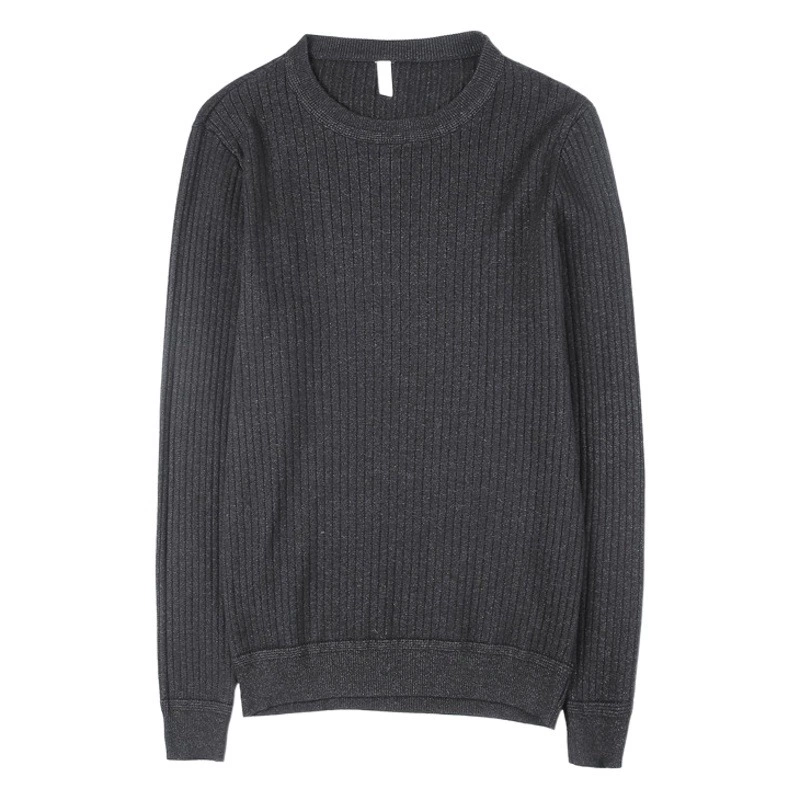 Тонкий свитер для мужчин, эластичная облегающая трикотажная рубашка с круглым вырезом для подростков и студентов, полосатый топ Pi Shuai Keng для мужчин, ранней осени