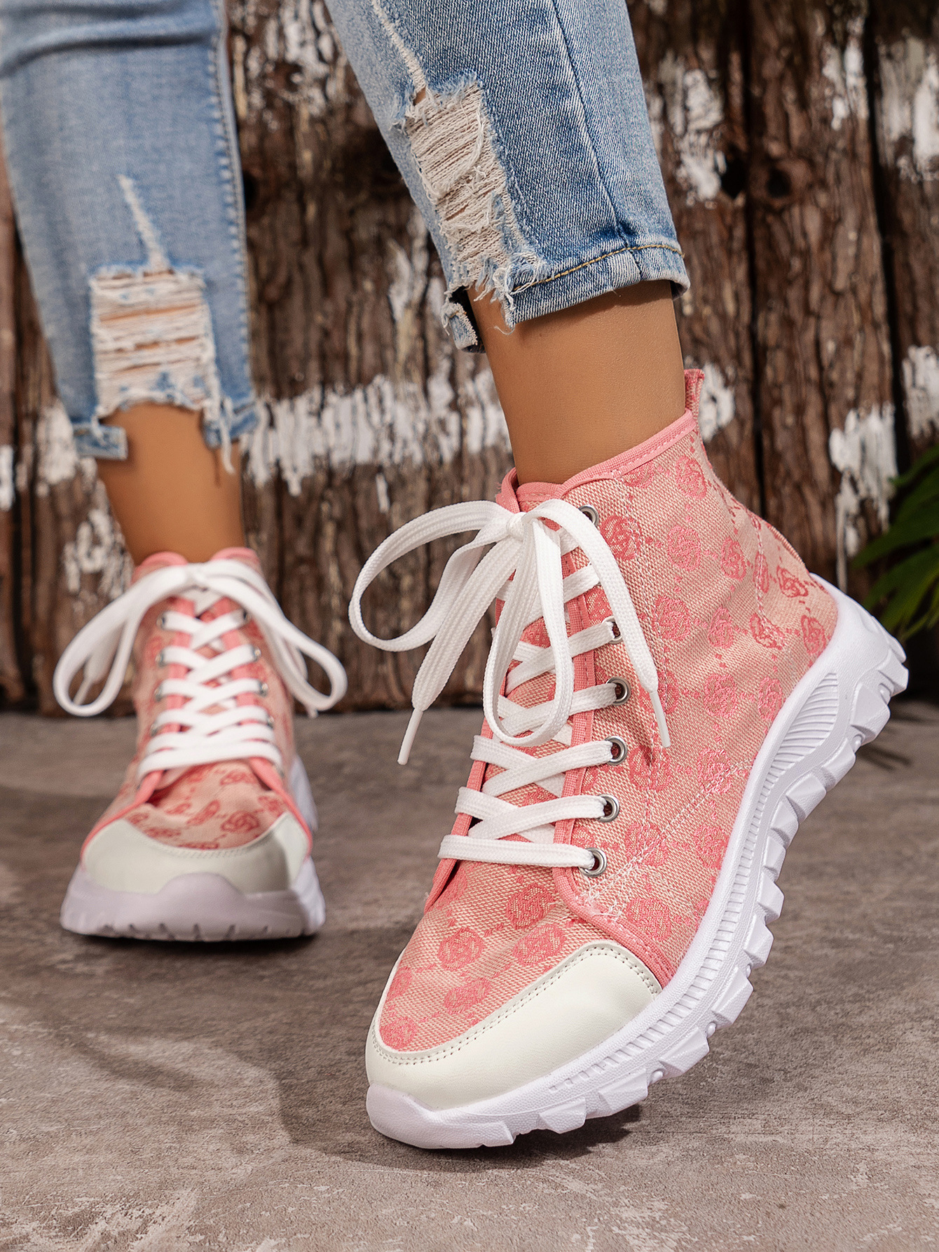 Women's High Top Canvas Sneakers Comfortable Casual Versatile_voghion.com