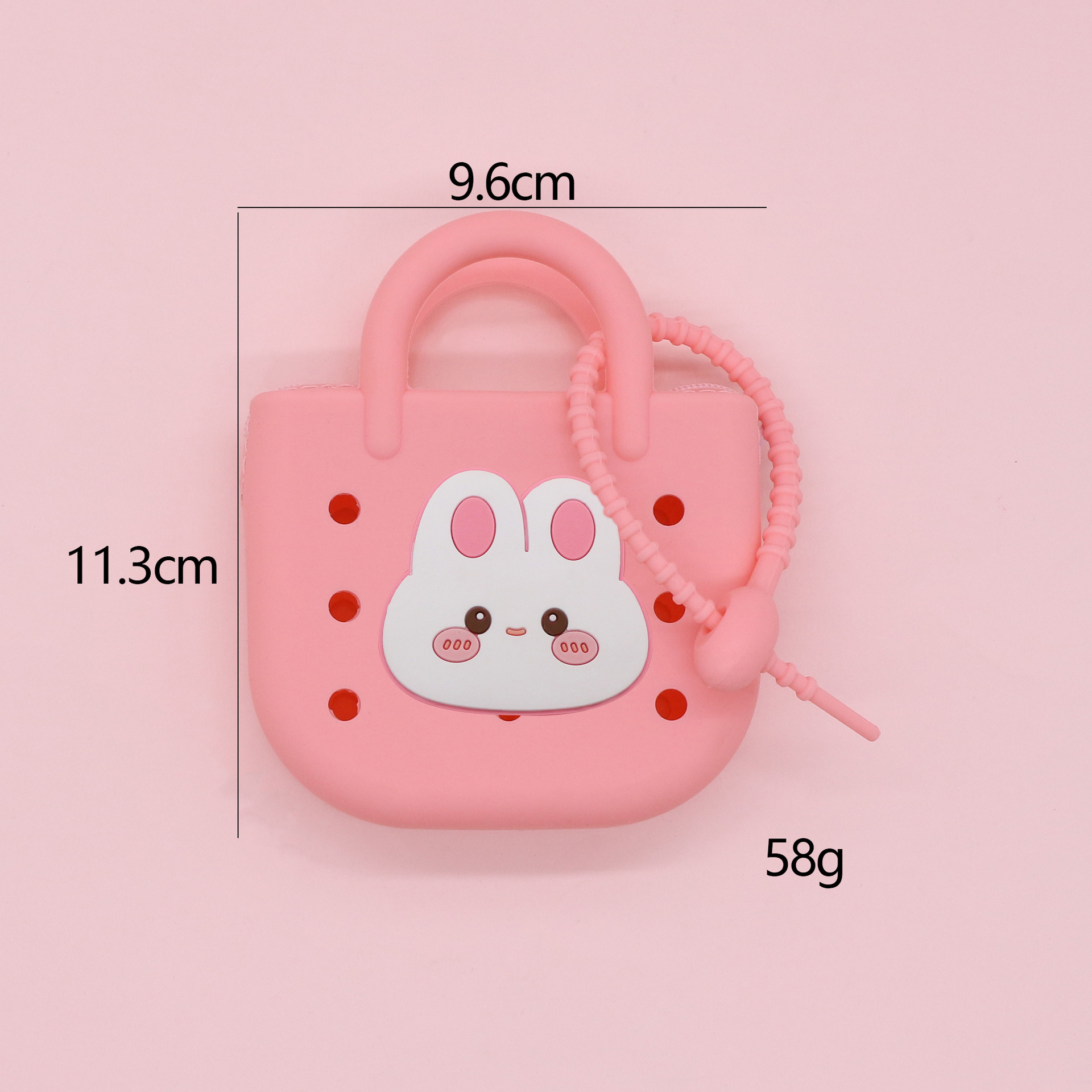 Monedero de silicona portátil explosivo lindo bolso de playa ligero y compacto nuevo bolso de almacenamiento de agujero de bricolaje de dibujos animados