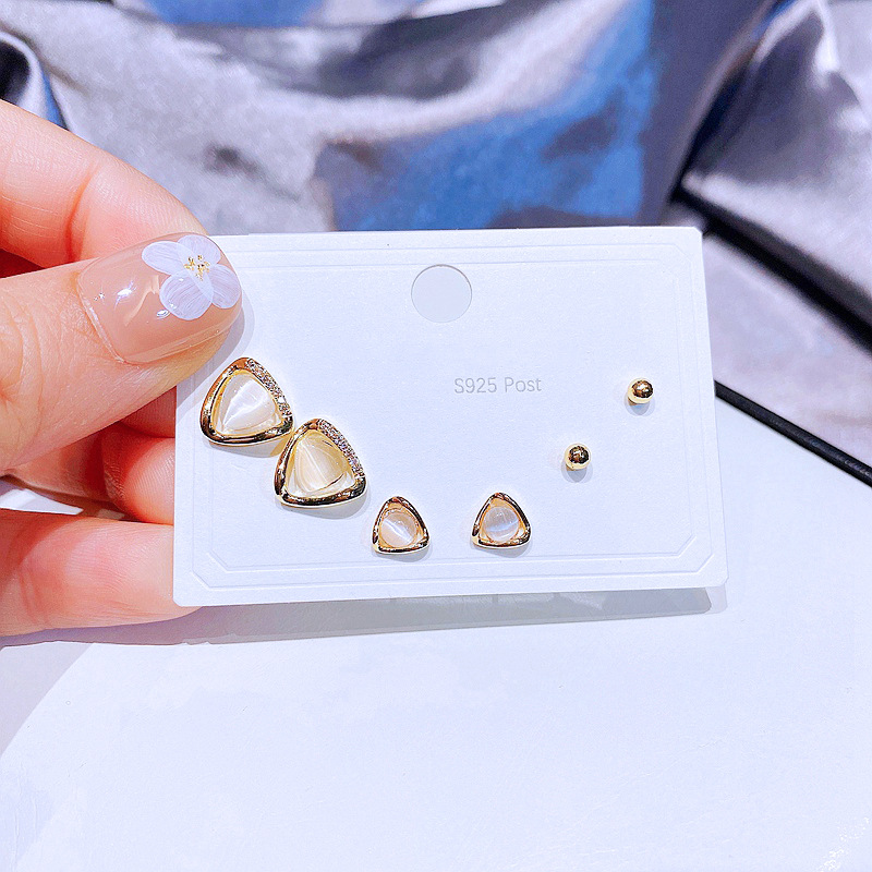 Yakemiyou New Copper Ear Studs Three Pairs Fashion Geometric Female display picture 5