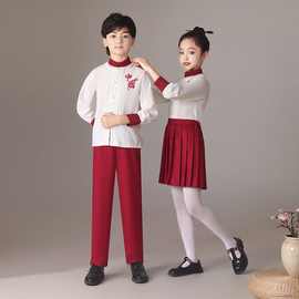 十一儿童合唱服演出服小学生爱国主题诗歌朗诵表演服国庆儿童演出