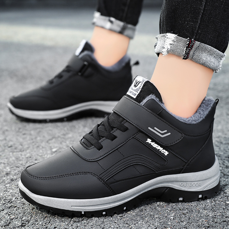 Zapatos de algodón de hombre más vello de invierno de hombre calentamiento de algodón comercio exterior al por mayor a prueba de viento y frío botas de nieve