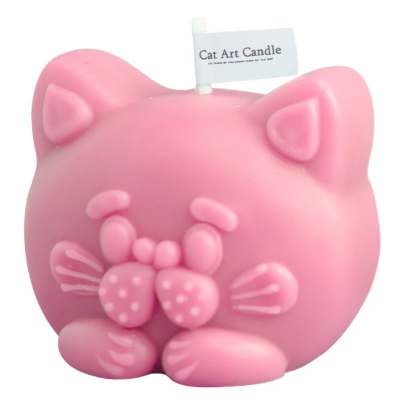 Venta caliente kate en forma de gato vela aromaterapia decoración del hogar regalo de la mano de los niños regalo de cumpleaños al por mayor rojo blanco azul verde