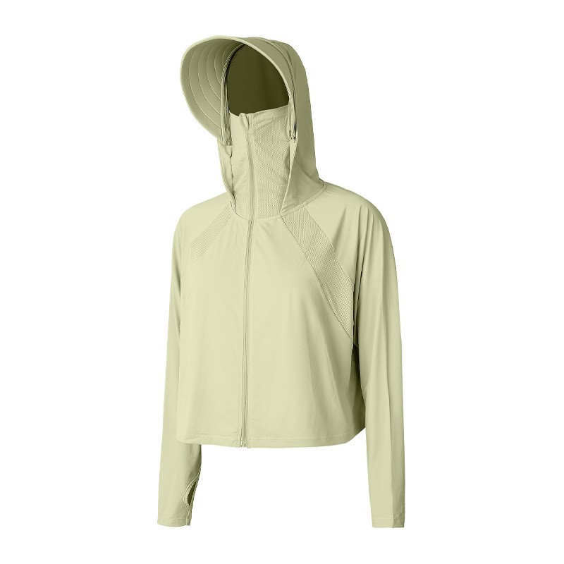 Verano chaqueta con capuchón protector solar camilla de hielo anti-UV chaqueta de manga larga para montar al aire libre ropa de protección solar para mujeres