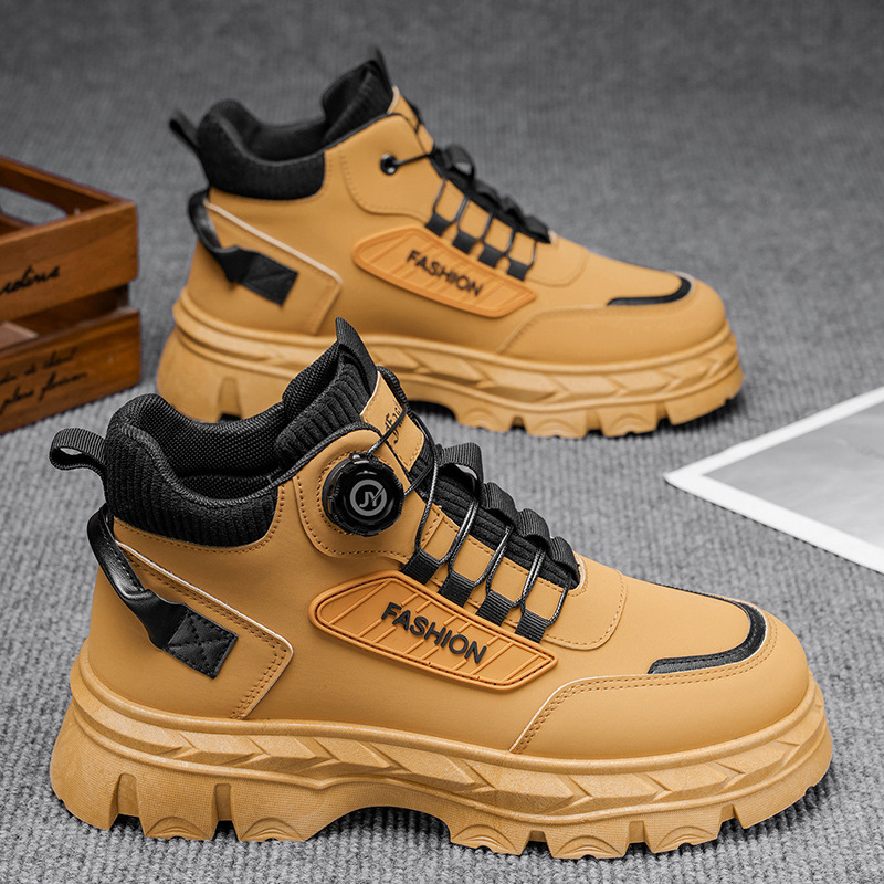 Autumn Men's Shoes High-Top Boots British Style Retro Casual Shoes Versatile and Comfortable Work Shoes Outdoor Sports Shoes