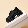 High footwear platform English style for leather shoes, 2023, autumn, trend of season, British style