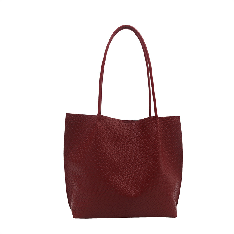 Relajación retro 2025 nueva moda tejida bolso Tote bolso casual para niños y madres bolso literario de un solo hombro para axila