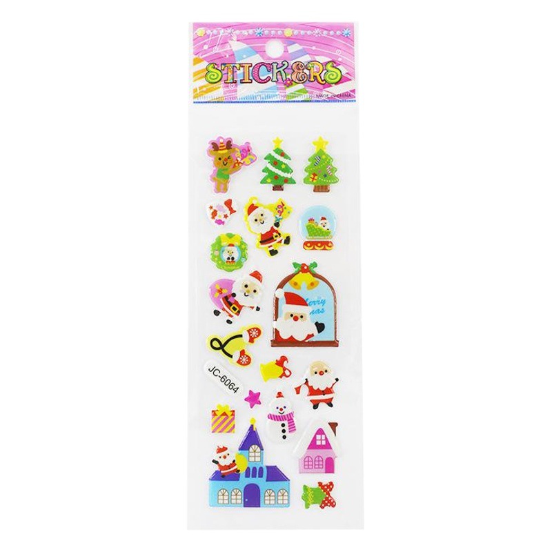 Santa Claus three-dimensional bubble stickers children cartoon stickers bubble stickers Christmas custom crafts gifts
