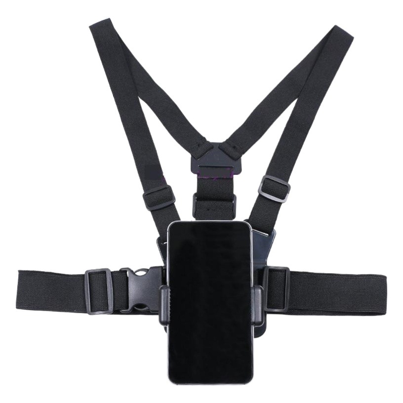 胸の前の胸に携帯電話を固定して肩にかけて神器を撮影します。