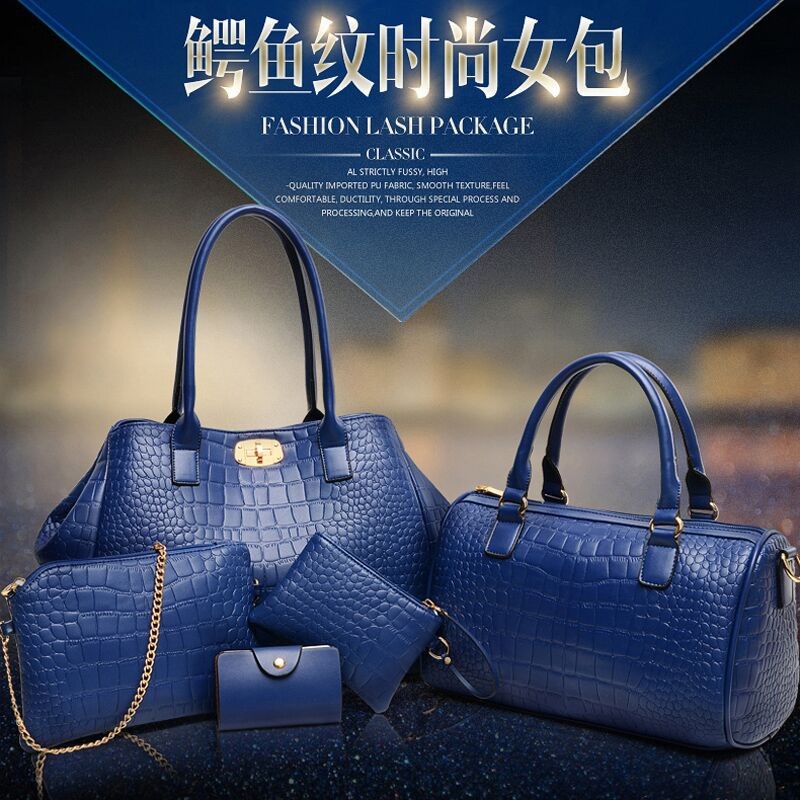 The first generation of the classic cross-border women's bag, the crocodile pattern mother-and-child bag five-piece set, single-shoulder crossbody handbag for Spring 2024 is now available undefined