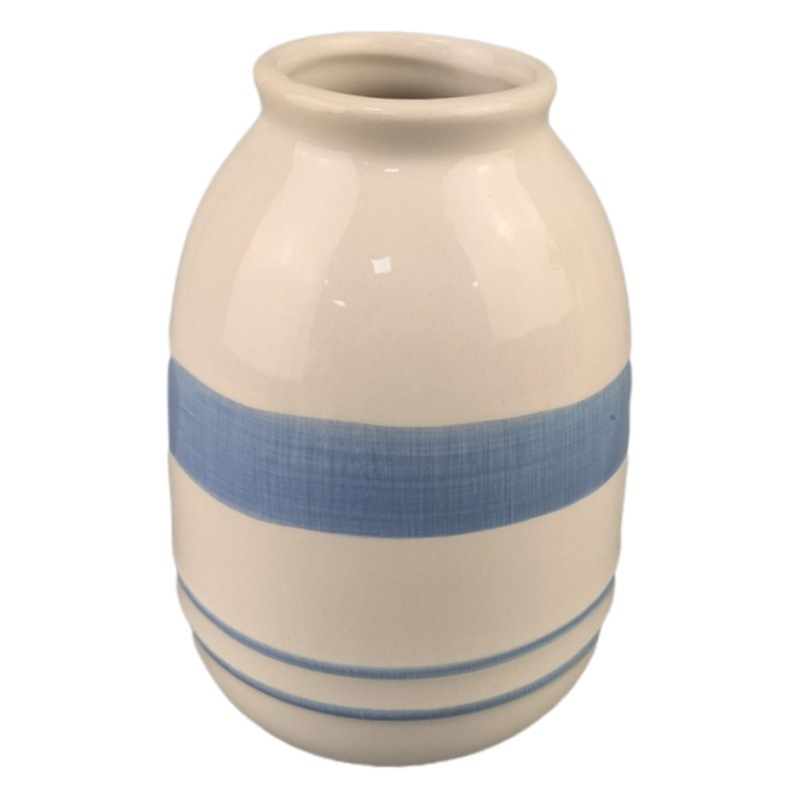 Jarrón nórdico pintado a mano, jarrón de cerámica para flores secas, adorno decorativo para el hogar estilo INS, jarrón grande hidropónico hecho a mano en colores Morandi.