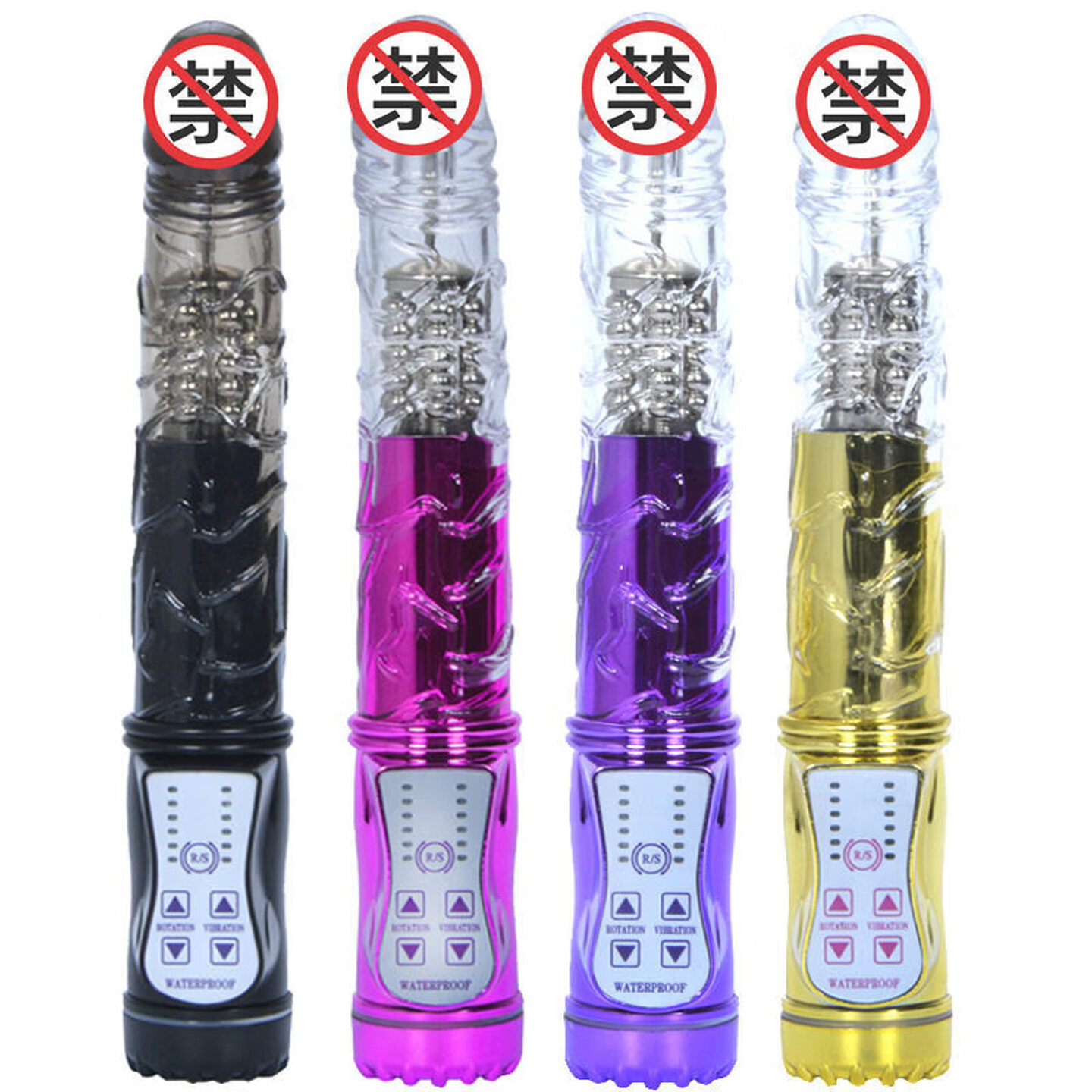 Thor Telescopic Rotating Bead Wand Vibrator, Variable Frequency Black Dominator Massager — detail image 2