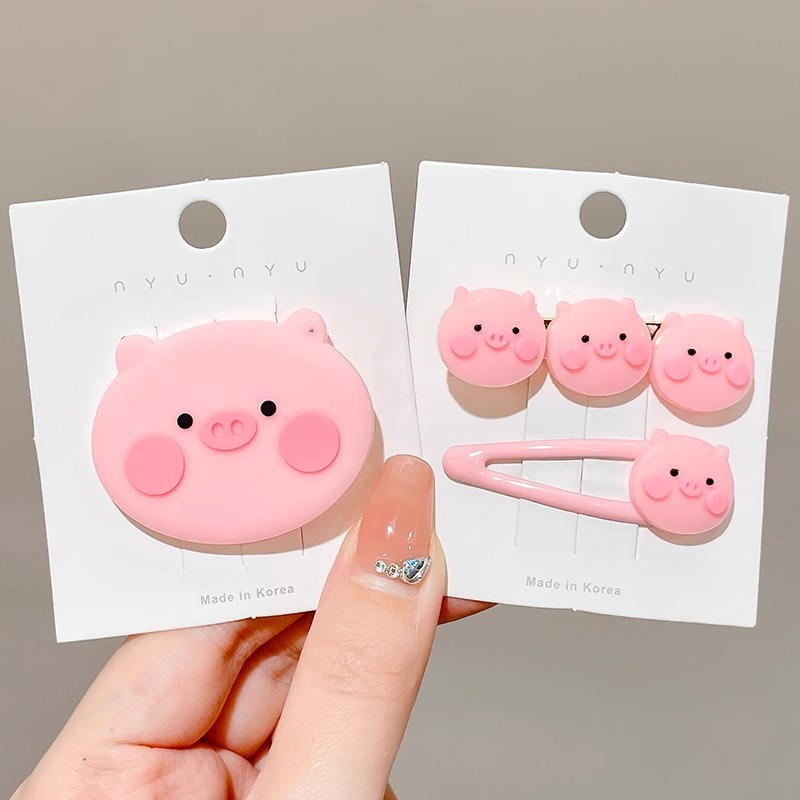 Rosa horquilla femenina 2024 Nueva horquilla BB clip frente flequillos laterales horquilla rota lindo clip de dopamina otoño