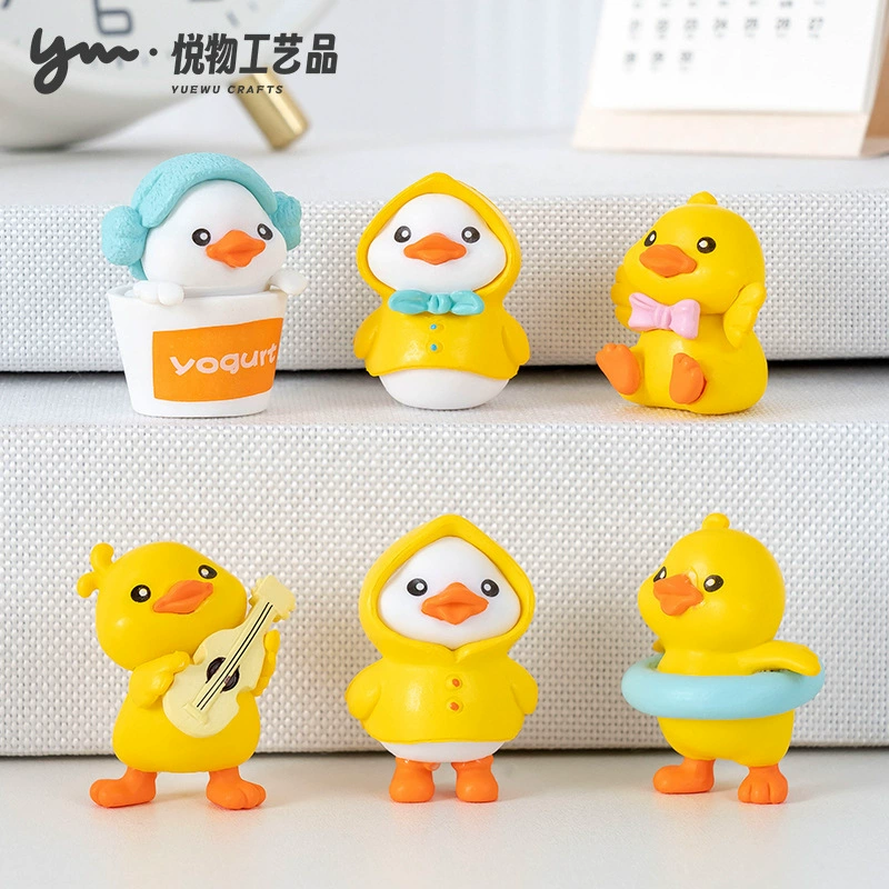 Креативный милый дождевик гитара маленькая желтая утка diy украшения слепые сумки аксессуары микро-ландшафтный рабочий стол автомобильная подставка