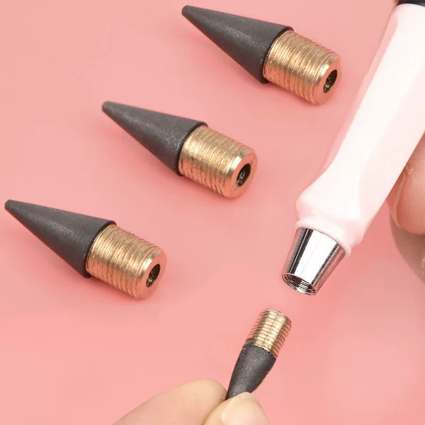Black technology eternal pencil replacement pen alloy can not be finished without cutting continuous pencil head replaceable metal pen