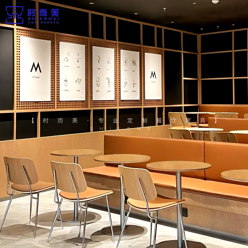 ✅韩系料理餐厅咖啡厅桌椅组合简约奶茶甜品烘焙店海洋板小桌子商