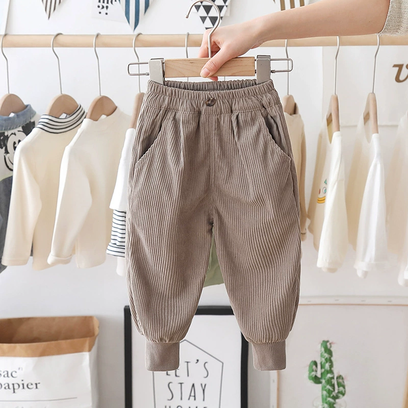 Кашемировые осенние детские брюки для мальчиков, oversize