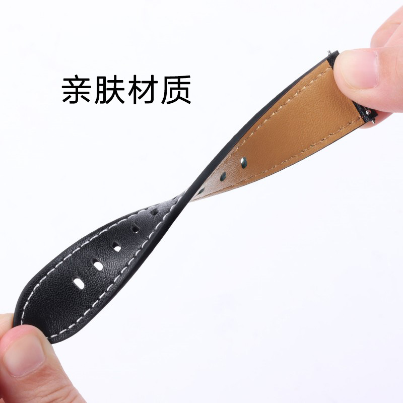 Pulseras de cuero retrógradas Huawei Samsung general desgaste rápido pulseras de desmontaje de acero fino botón de plata 20mm 22mm arte