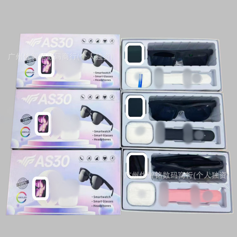 AS30 Smartwatch Bluetooth Headset Glasses Combo Set AS40 Bluetooth Calling Sports Pedometer Health Monitoring AS30 Smartwatch Bluetooth Headset Glasses Combo Set AS40 Bluetooth Calling Sports Pedometer Health Monitoring