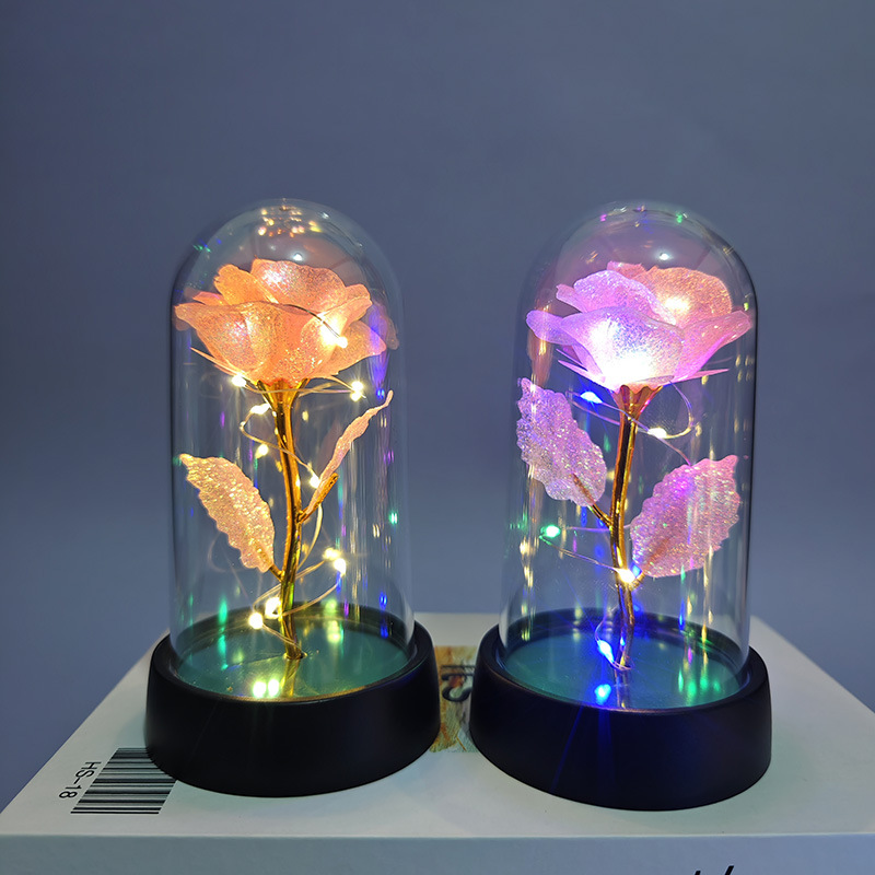 Hoja de oro color rosa dorada inmortal cubierta de acríLia maestra madre Navidad Tanabata regalo del día de San Valentín decoración transfronteriza