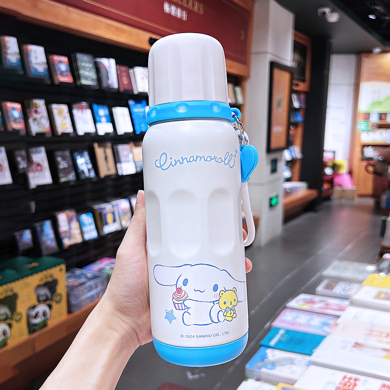Sanrio Kids Straw Insulated Cup High-Quality 316 Stainless Steel School Cup for Students Simple and Large Capacity