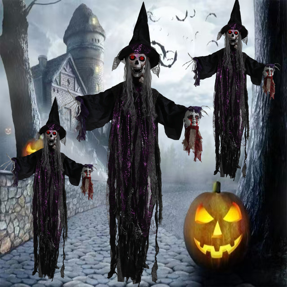 Casa embrujada ktv accesorios de diseño de lugar tela de espuma gris azul fantasma colgante decoración de Halloween juguete fantasma esqueleto de terror