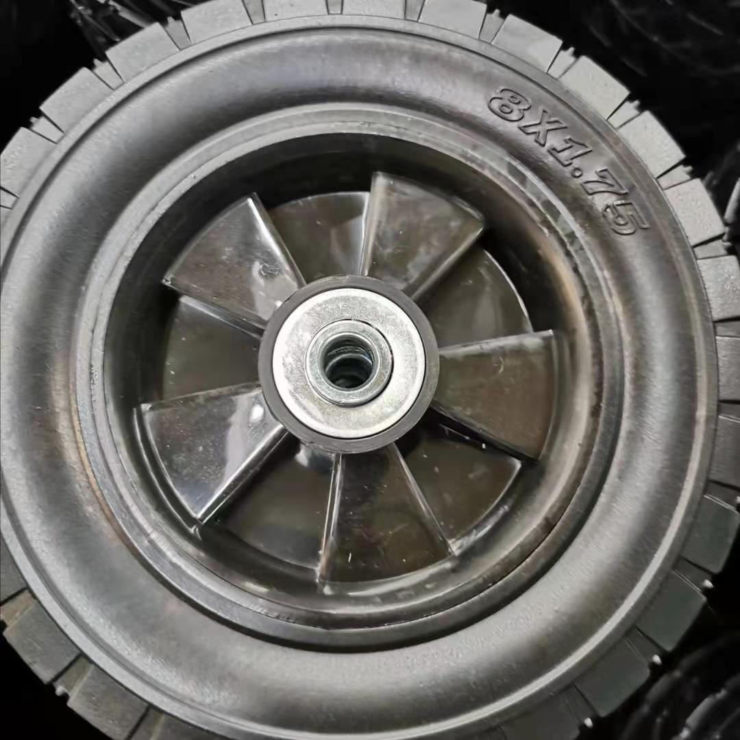 厂家直销8x1.75橡胶空心轮小型农业机械轮空压机小型设备用实心轮