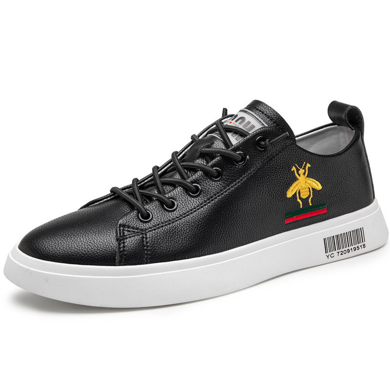 Giày sneaker nam da thật cổ thấp đế bệt thoáng khí tăng chiều cao — 920 màu đen, Màu trắng 920