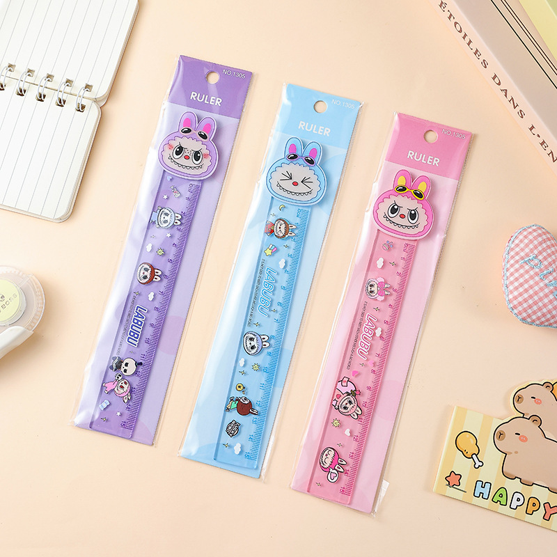 [定規コレクション] かわいい漫画 LABUBU シリーズ プラスチック定規卸売学生文具|undefined