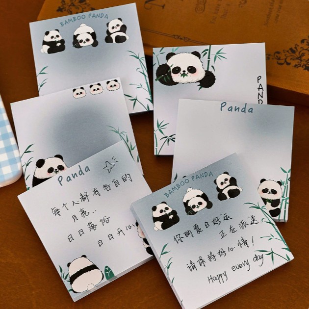 Caricatura adorable Panda Post-it - Notes Estudiantes Temporada escolar DIY Papelería Pequeños regalos de alto valor facial Paquete de regalo para niños