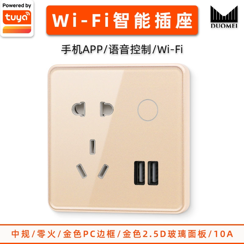 Graffiti smart socket wifi graffiti 10A five -hole band USB factory wholesale smart zigbee socket