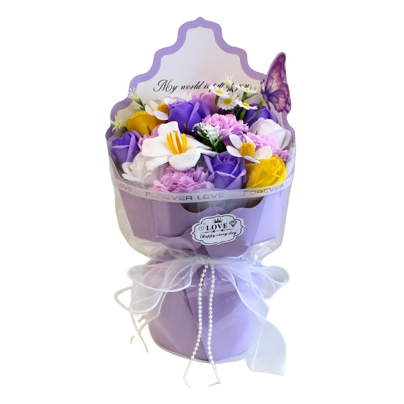 三八妇女节活动伴手礼玫瑰康乃馨创意礼物女生生日香皂花束高级感|undefined
