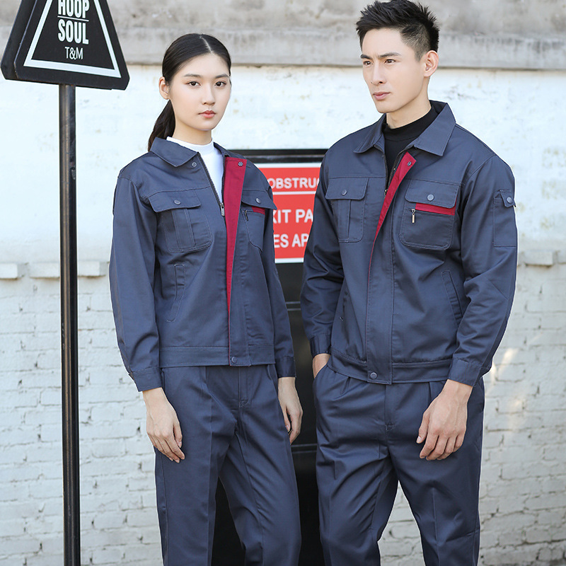 男性用作業服、春秋長袖工場服、耐摩耗性・防汚性作業服、自動車修理服、工事現場労働保護服、カスタマイズスーツ|undefined