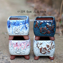 宜興紫砂花盆四方造型多肉盆景法師盆栽透氣粗陶陶瓷綠植花盆批發