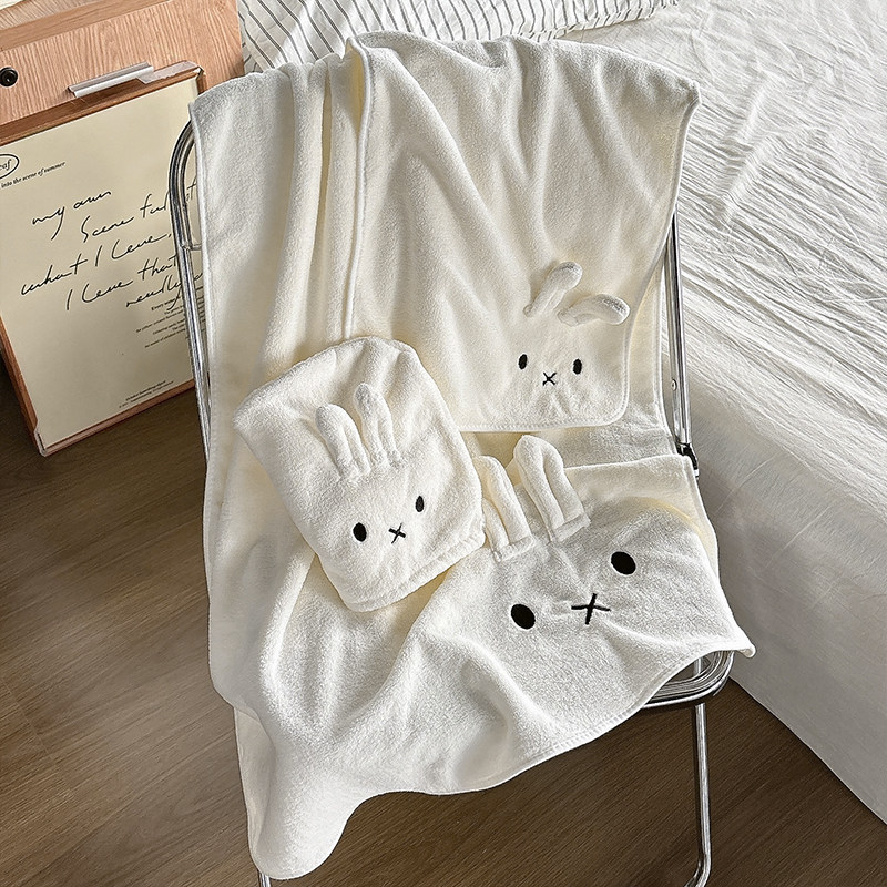 Miffy conejo toalla de baño de coral, toalla de baño de lana, toalla de baño de absorción de agua, toalla de baño de cabello dulce, toalla de baño de la cara doméstica